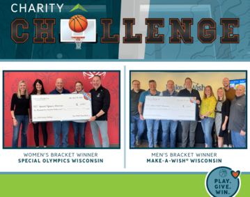 2026 Charity Challenge winning bracket check presentations. It’s always rewarding to see the impact of this challenge come full circle. 🏀💙 Earlier this week, we had the pleasure of presenting our donation from the 2026 March Madness® Charity Challenge to Special Olympics Wisconsin. It’s an honor to visit their organization and support their mission of building a more inclusive community through sport, health, and leadership programs. 📸 Pictured (left to right): Michelle Schmidt, Addie Teeters, Chris Valcheff, Jaime Jenks, and Chad Hershner. Additionally, we were proud to present our donation to Make-A-Wish® Wisconsin, this year’s Men’s Bracket beneficiary. Touring their facility and seeing their work firsthand was a powerful reminder of the hope, strength, and joy they bring to children and families across the state. 📸 Pictured (left to right): Ryan LaDieu, Forrest Doolen, Brian Mihelich, Eric Olson (Marcus Corporation), Nicole Stein, Michelle Schmidt, Matt Johnson, and Chris Valcheff. We’re grateful for the opportunity to support these incredible organizations—and to everyone who participated in this year’s Charity Challenge and helped make it possible.